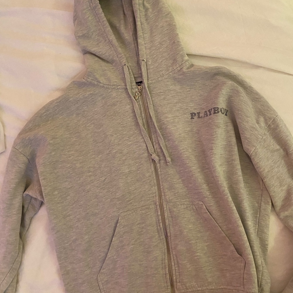 Playboy By PacSun Gray Hoodie Jacket